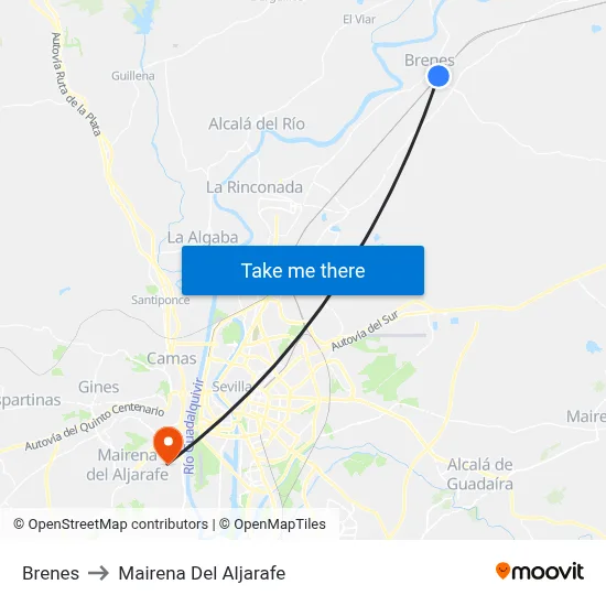 Brenes to Mairena Del Aljarafe map