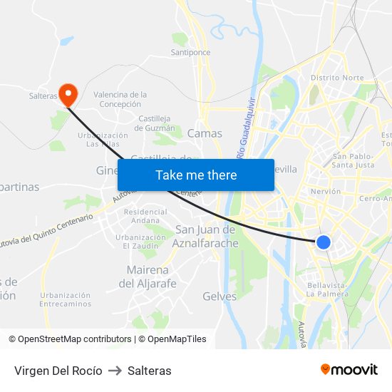 Virgen Del Rocío to Salteras map