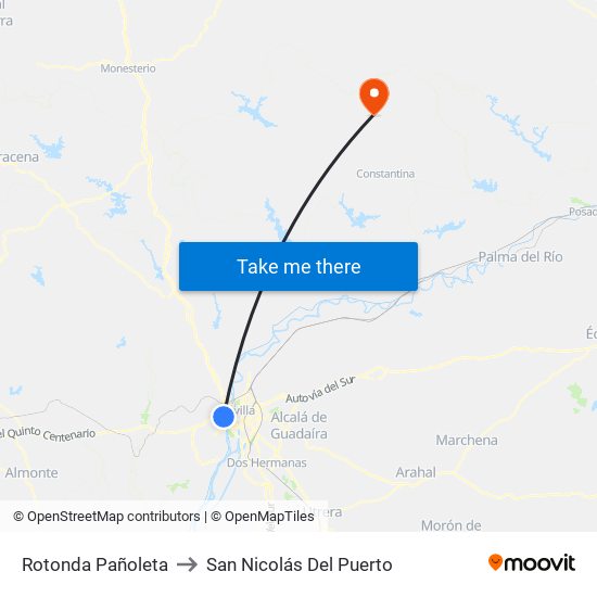 Rotonda Pañoleta to San Nicolás Del Puerto map