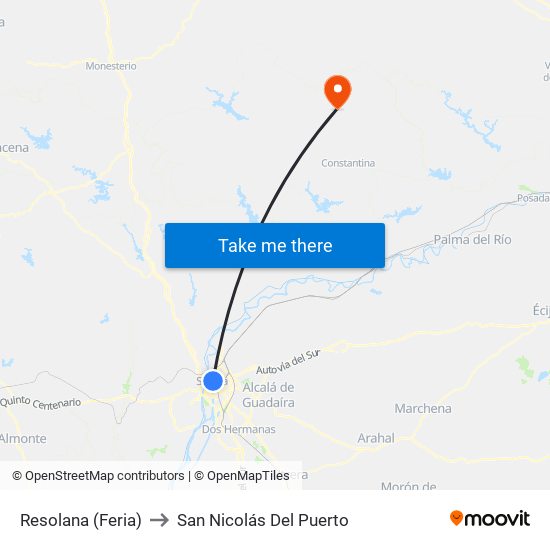 Resolana (Feria) to San Nicolás Del Puerto map