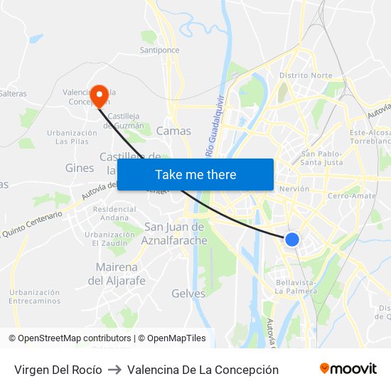 Virgen Del Rocío to Valencina De La Concepción map