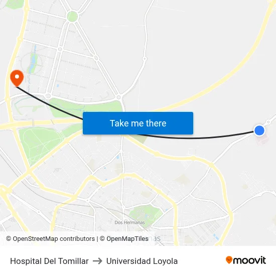 Hospital Del Tomillar to Universidad Loyola map