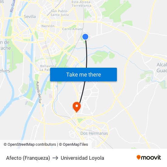 Afecto (Franqueza) to Universidad Loyola map