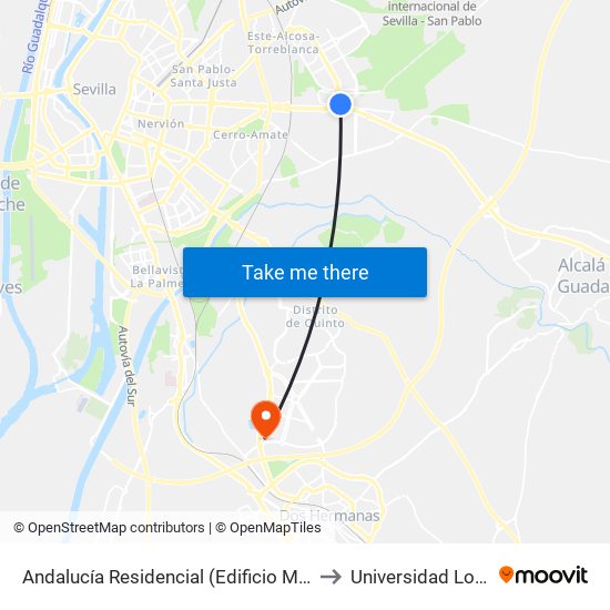 Andalucía Residencial (Edificio Málaga) to Universidad Loyola map