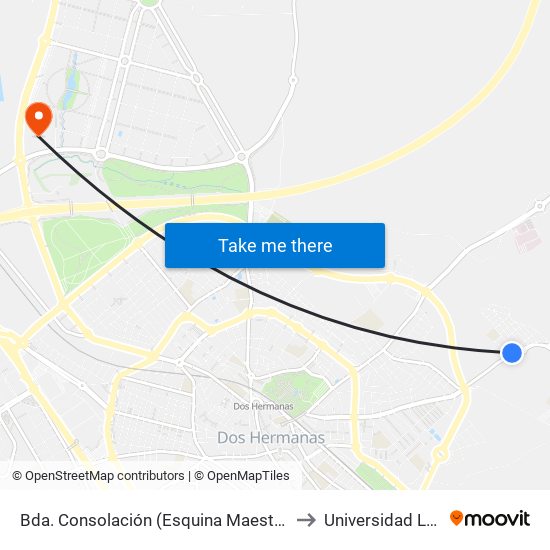 Bda. Consolación (Esquina Maestro Tejera) to Universidad Loyola map