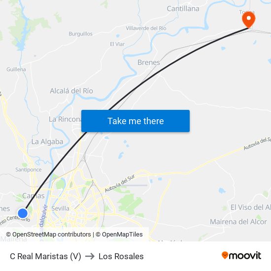 C Real Maristas (V) to Los Rosales map