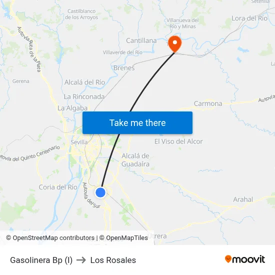 Gasolinera Bp (I) to Los Rosales map