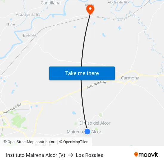 Instituto Mairena Alcor (V) to Los Rosales map