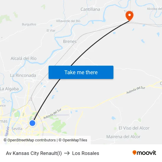 Av Kansas City Renault(I) to Los Rosales map