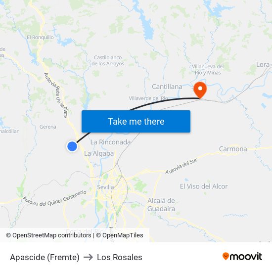 Apascide (Fremte) to Los Rosales map