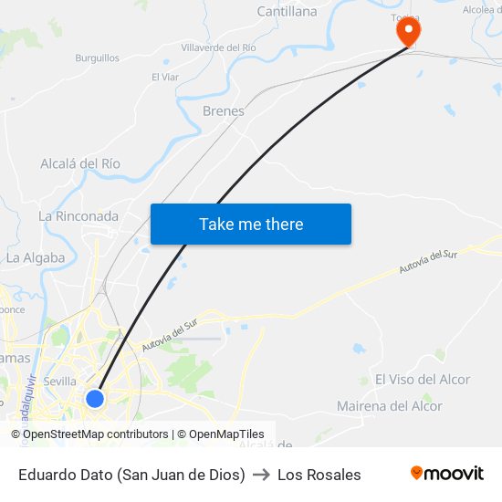 Eduardo Dato (San Juan de Dios) to Los Rosales map