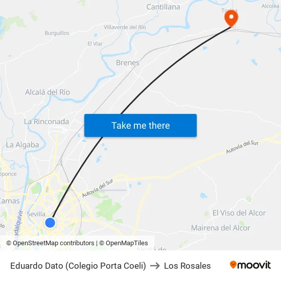 Eduardo Dato (Colegio Porta Coeli) to Los Rosales map