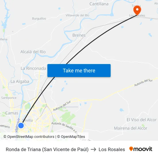 Ronda de Triana (San Vicente de Paúl) to Los Rosales map
