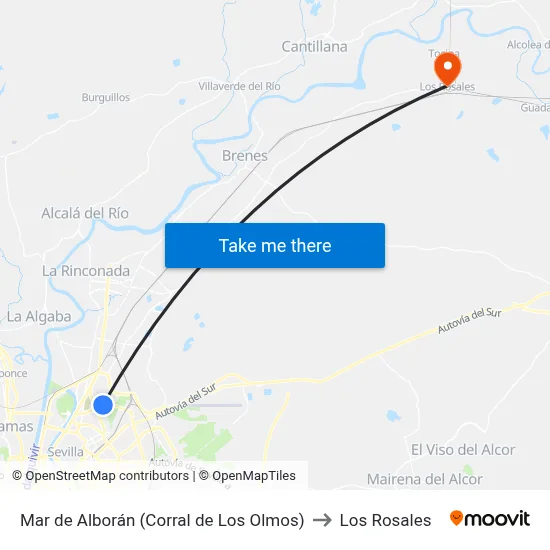 Mar de Alborán (Corral de Los Olmos) to Los Rosales map