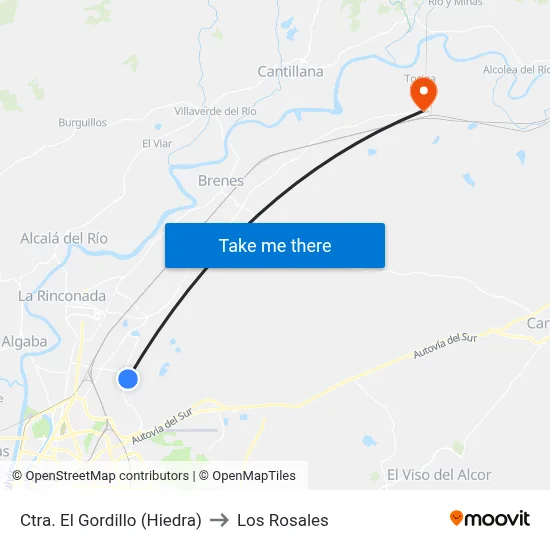 Ctra. El Gordillo (Hiedra) to Los Rosales map