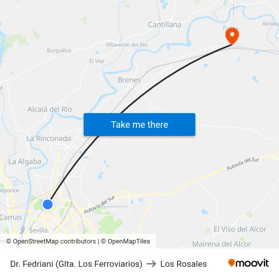 Dr. Fedriani (Glta. Los Ferroviarios) to Los Rosales map
