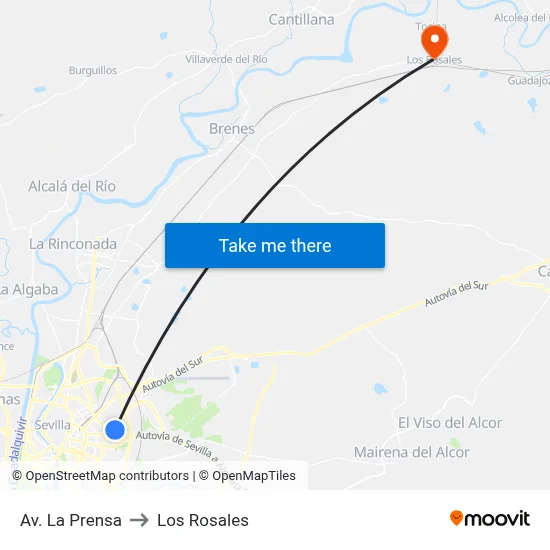 Av. La Prensa to Los Rosales map