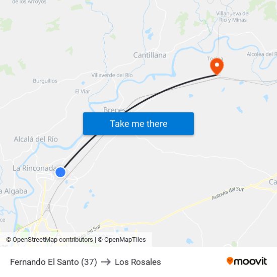 Fernando El Santo (37) to Los Rosales map