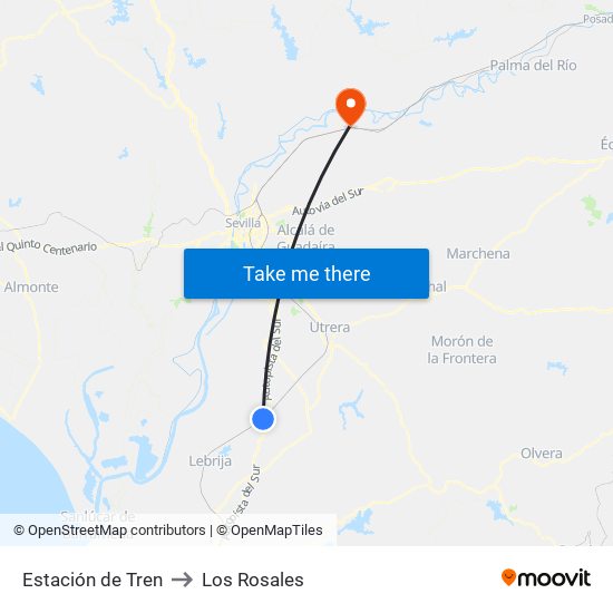 Estación de Tren to Los Rosales map