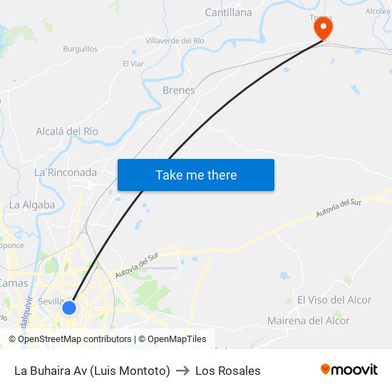 La Buhaira  Av (Luis Montoto) to Los Rosales map