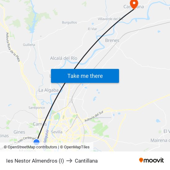 Ies Nestor Almendros (I) to Cantillana map