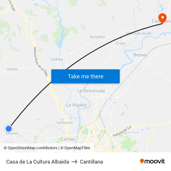Casa de La Cultura Albaida to Cantillana map