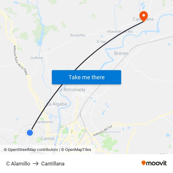 C Alamillo to Cantillana map