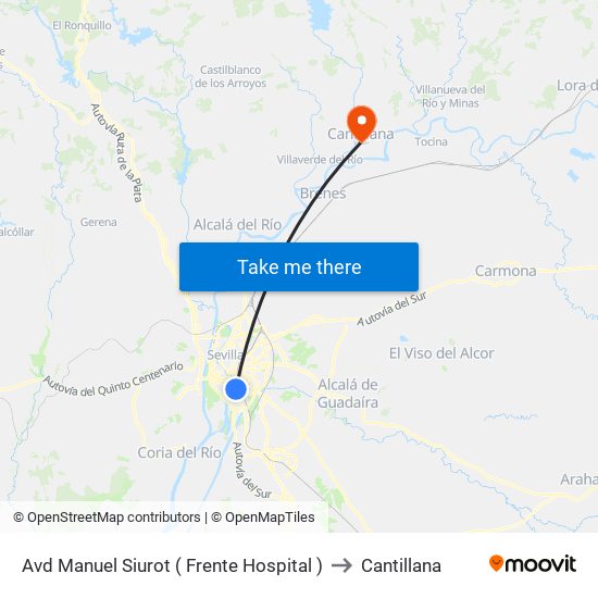 Avd Manuel Siurot ( Frente Hospital ) to Cantillana map