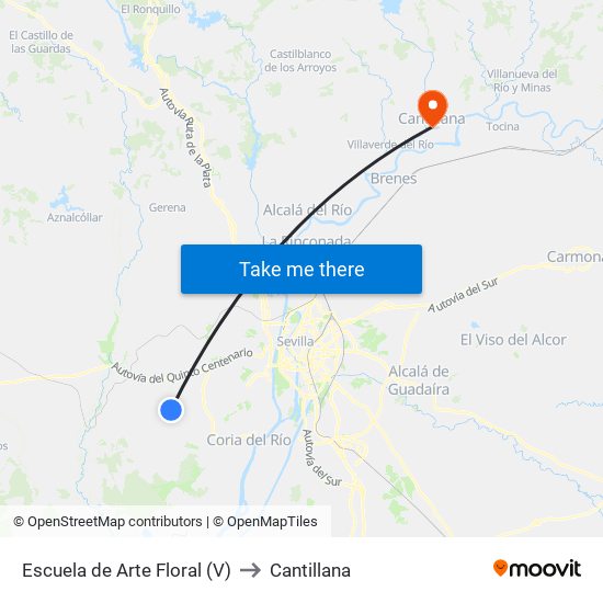 Escuela de Arte Floral (V) to Cantillana map