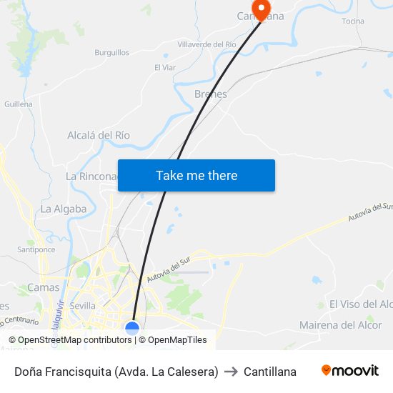 Doña Francisquita (Avda. La Calesera) to Cantillana map
