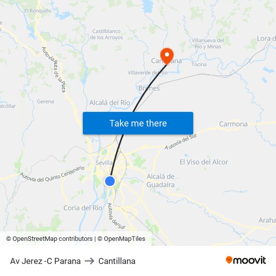 Av Jerez -C Parana to Cantillana map