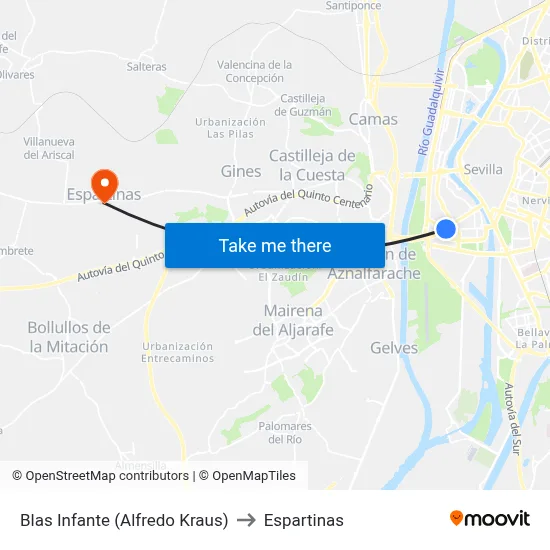 Blas Infante (Alfredo Kraus) to Espartinas map