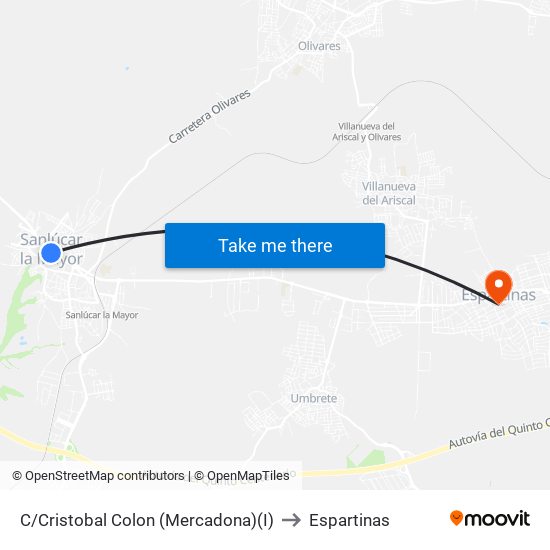 C/Cristobal Colon (Mercadona)(I) to Espartinas map