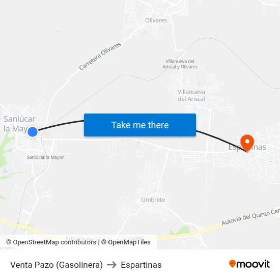 Venta Pazo (Gasolinera) to Espartinas map