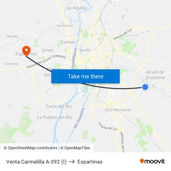Venta Carmelilla A-392 (I) to Espartinas map