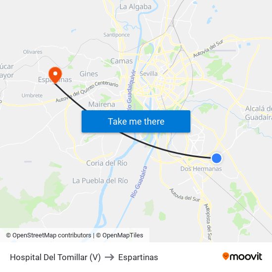 Hospital Del Tomillar (V) to Espartinas map