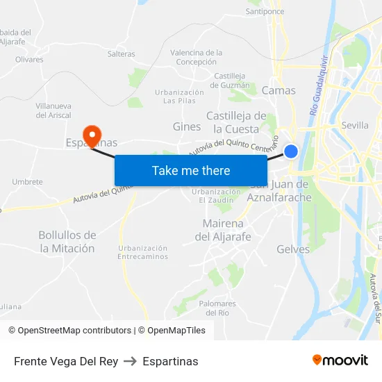 Frente Vega Del Rey to Espartinas map