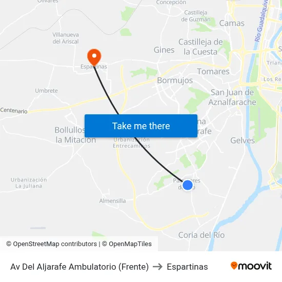 Av Del Aljarafe Ambulatorio (Frente) to Espartinas map