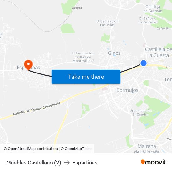Muebles Castellano (V) to Espartinas map