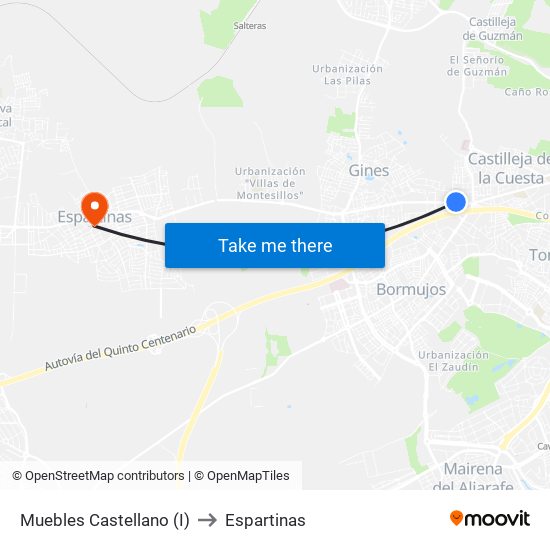 Muebles Castellano (I) to Espartinas map