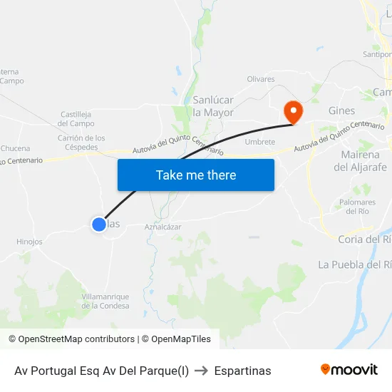 Av Portugal Esq Av Del Parque(I) to Espartinas map
