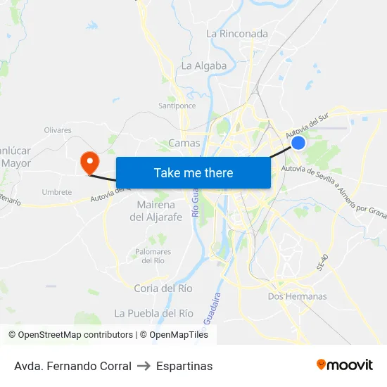 Avda. Fernando Corral to Espartinas map
