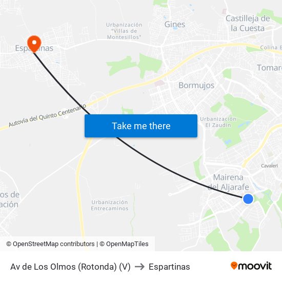 Av de Los Olmos (Rotonda) (V) to Espartinas map