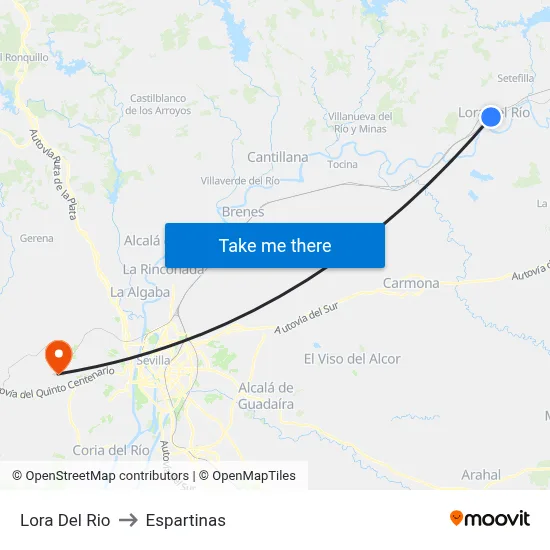 Lora Del Rio to Espartinas map