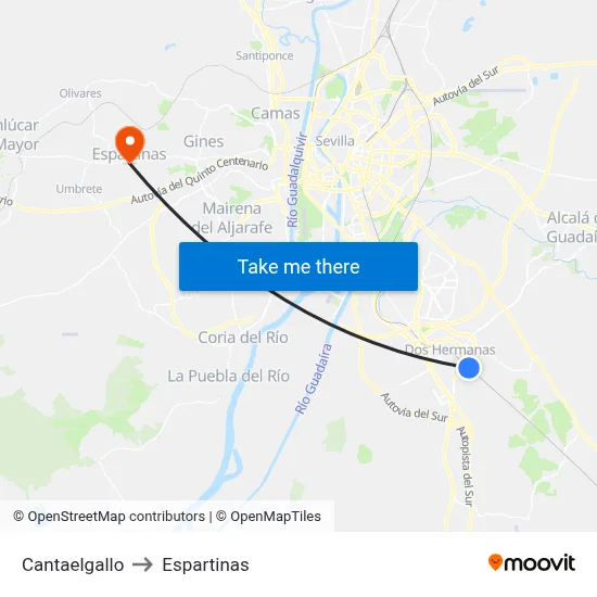 Cantaelgallo to Espartinas map