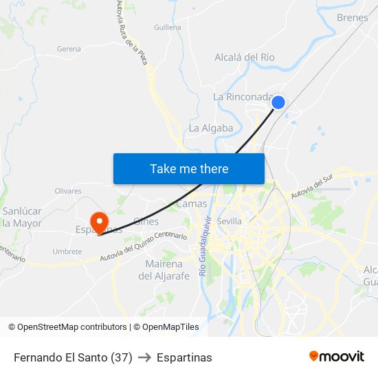 Fernando El Santo (37) to Espartinas map