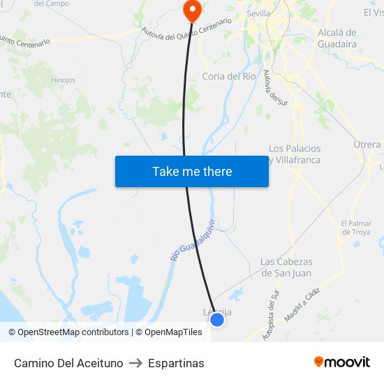 Camino Del Aceituno to Espartinas map