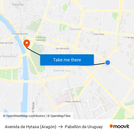 Avenida de Hytasa (Aragón) to Pabellón de Uruguay map