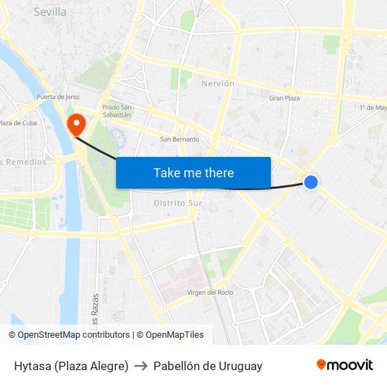 Hytasa (Plaza Alegre) to Pabellón de Uruguay map