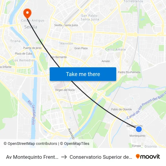 Av Montequinto Frente Aavv to Conservatorio Superior de Música map
